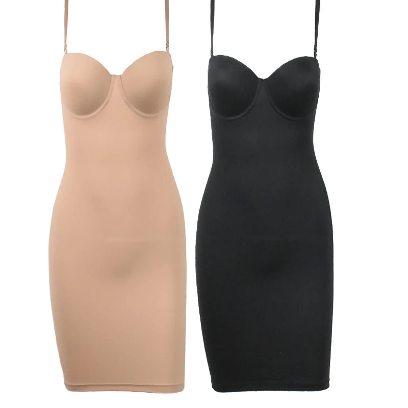Full Length Shapewear Slip – Nude Body Shaper for Under Dresses