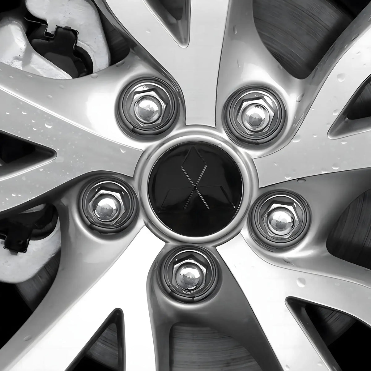 Wheel Center Hubcaps – Mitsubishi Ralliart Emblem for Car Rim Customization