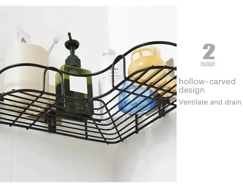 Bathroom Corner Storage Shelf – Wall Mounted Organizer for Shower