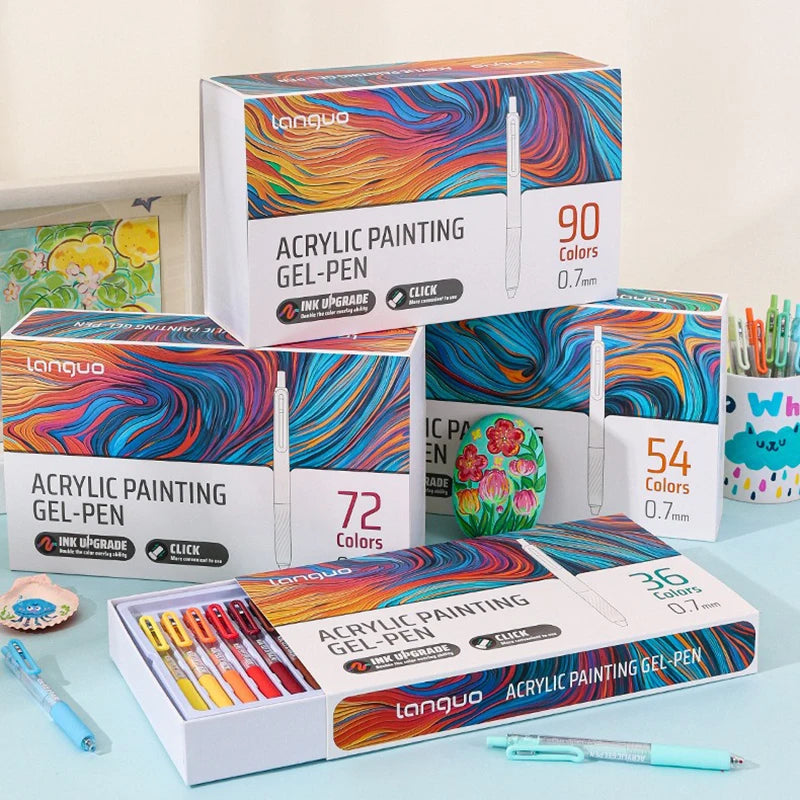Acrylic Gel Pens – Retractable 0.7mm Tip for Student Painting and Writing