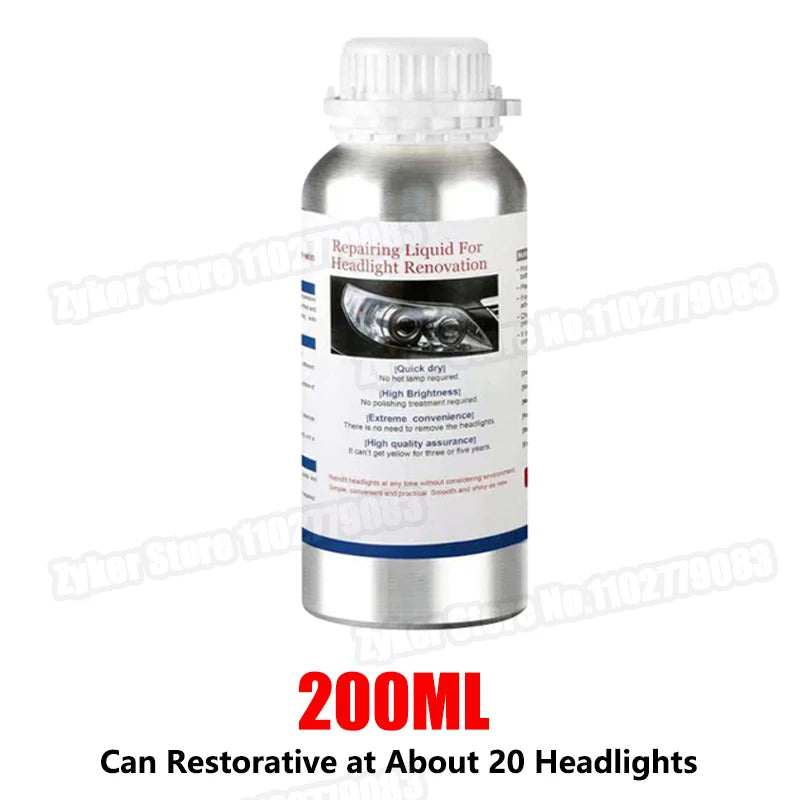 Car Headlight Restoration Kit – Professional Lens Repair Liquid Tool