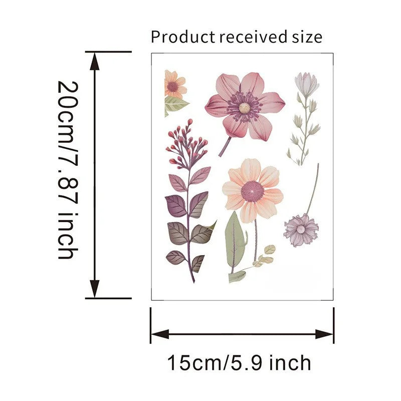 Floral PVC Wall Decal – Removable Waterproof Sticker for Home Decor