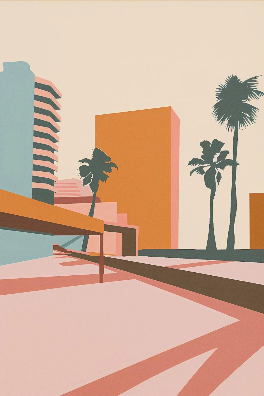 Modern Cityscape Canvas Print – Travel Landscape Wall Art for Home Decor