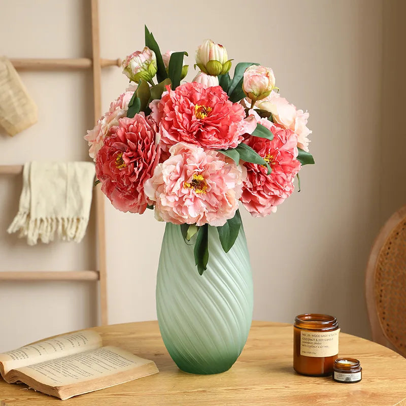 Large Silk Peony Bouquet – Realistic Artificial Flowers for Home Wedding Decor