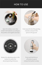Electric Salt and Pepper Grinder – Adjustable LED Mill for Kitchen Cooking