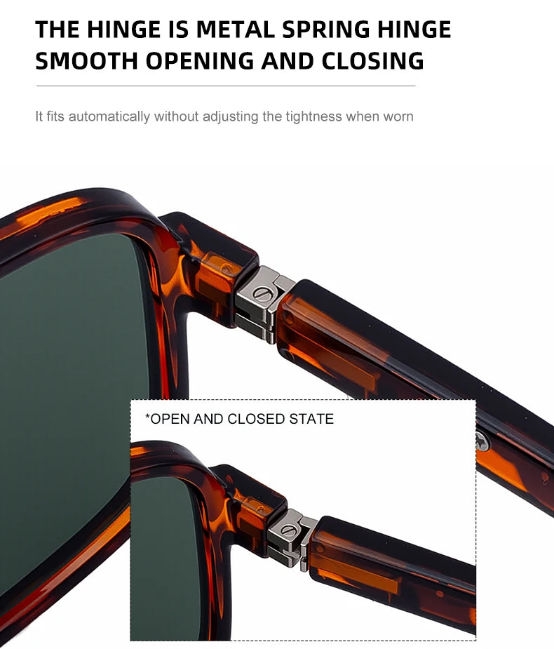 Oversized Polarized Rectangle Sunglasses – Vintage Steampunk for Men