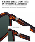 Oversized Polarized Rectangle Sunglasses – Vintage Steampunk for Men