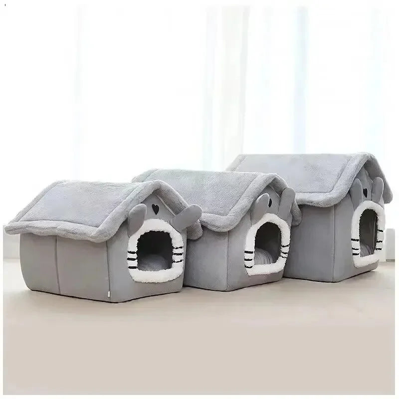 Soft Pet Bed Tent – Washable Enclosed Kennel for Indoor Dogs and Cats