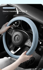 Napa Leather Steering Wheel Cover – Perforated 15 Inch Grip for Car Interior