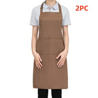 Adjustable Solid Color Apron Set – Kitchen Chef Bib for Men and Women