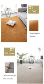 Coral Velvet Area Rug – Soft Rectangular Mat for Living Room and Bedroom