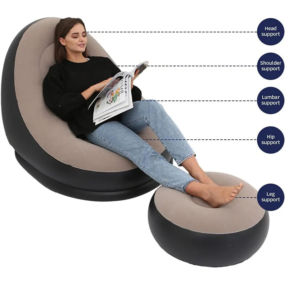 Inflatable Air Sofa Bed – Portable Foldable Recliner for Outdoor Camping