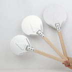 Perforated Aluminum Pizza Peel – Non-Slip Wooden Handle for Home Baking