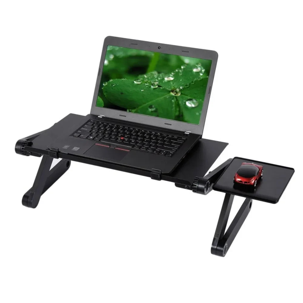 Aluminum Laptop Cooling Stand – Foldable Notebook Tray for Bed Office Desk