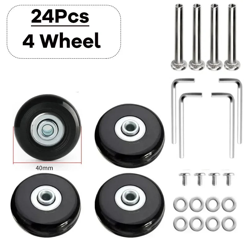 Luggage Replacement Wheels – Silent Repair Kit for Travel Suitcase