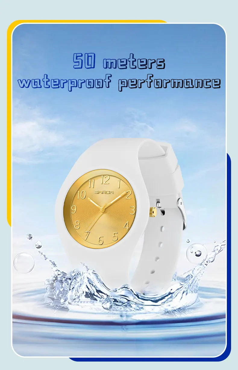 Silicone Quartz Wristwatch – Lightweight Sport Clock for Students