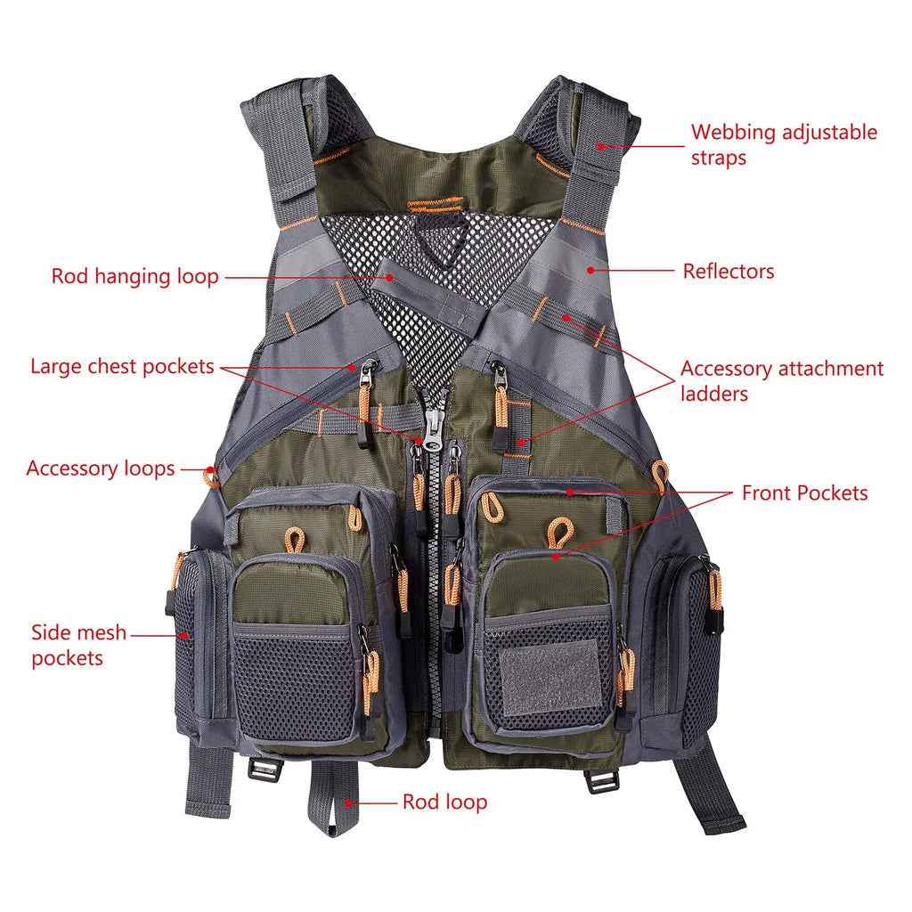 Adjustable Mesh Fishing Vest – Breathable Tackle Gear for Outdoor Sports