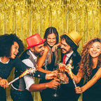 Metallic Foil Tinsel Fringe Curtains – Silver Backdrop for Party Decoration