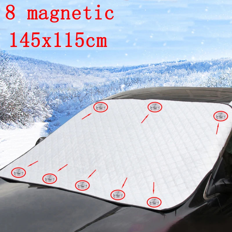 Magnetic Windshield Sunshade – Waterproof Anti-Ice Cover for Winter Auto