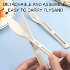 Portable Wheat Straw Cutlery Set – Eco-Friendly Tableware for Camping Travel