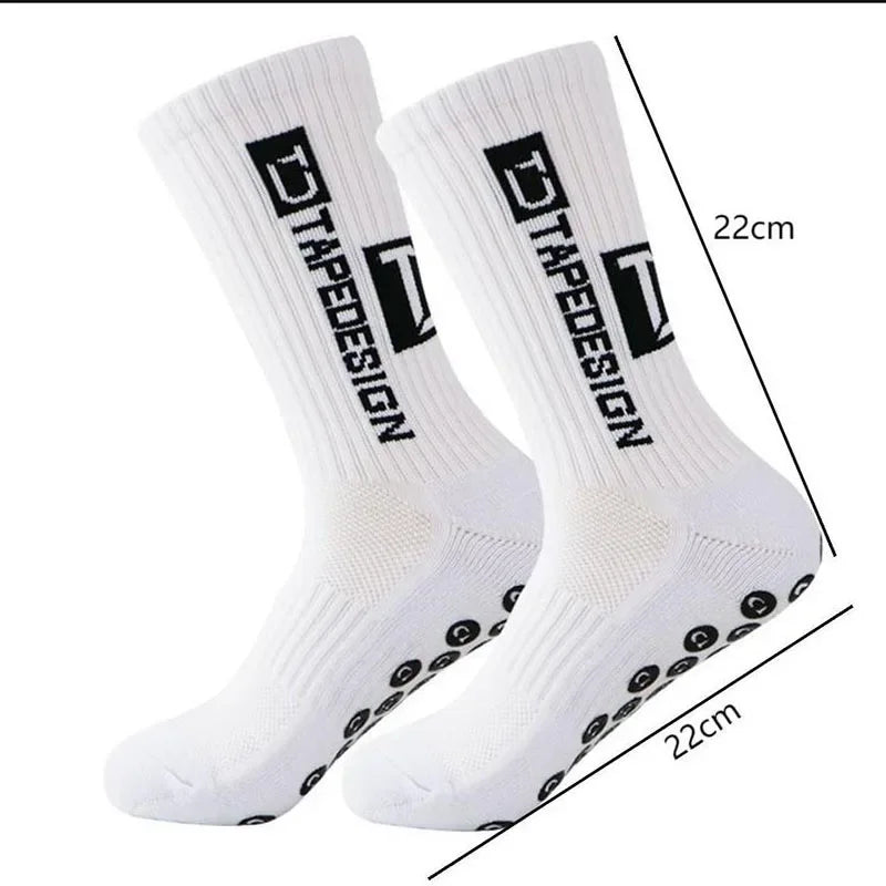 Non-Slip Silicone Grip Sports Socks – Mid-Calf Athletic Gear for Football Yoga
