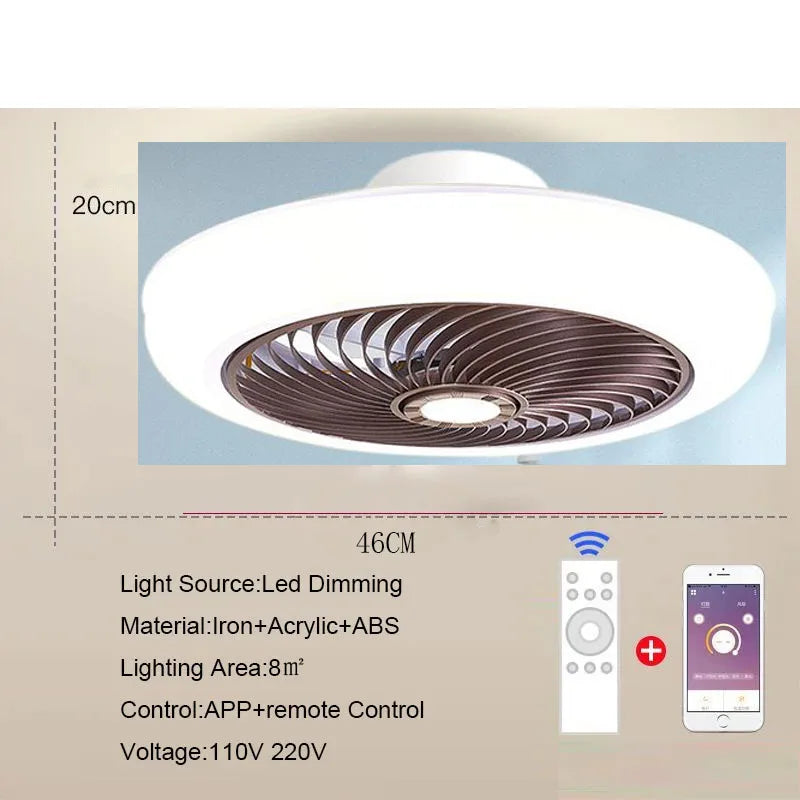 Retractable Smart Ceiling Fan – Silent Remote Control for Bedroom Decor