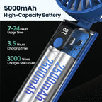 Portable Handheld USB Fan – 5000mAh Rechargeable Desk Fan for Outdoor Travel