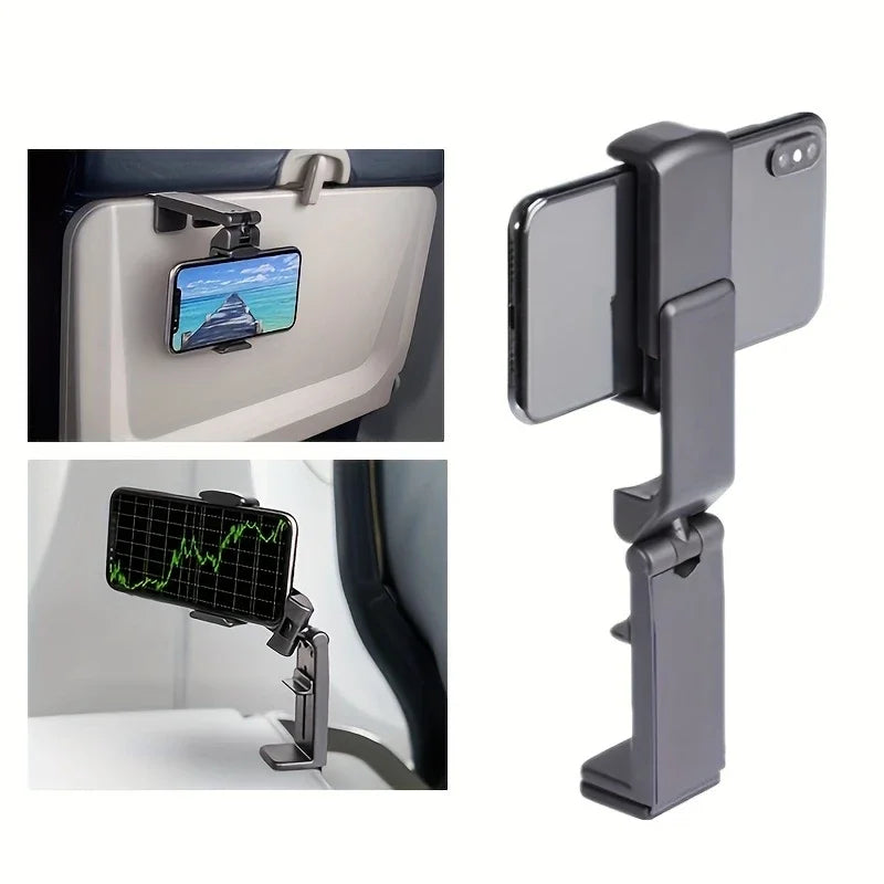 Airplane Phone Holder – Foldable Adjustable Travel Stand for Flight Seats