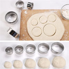 Stainless Steel Round Biscuit Molds – Pastry Cutters for DIY Cake Baking