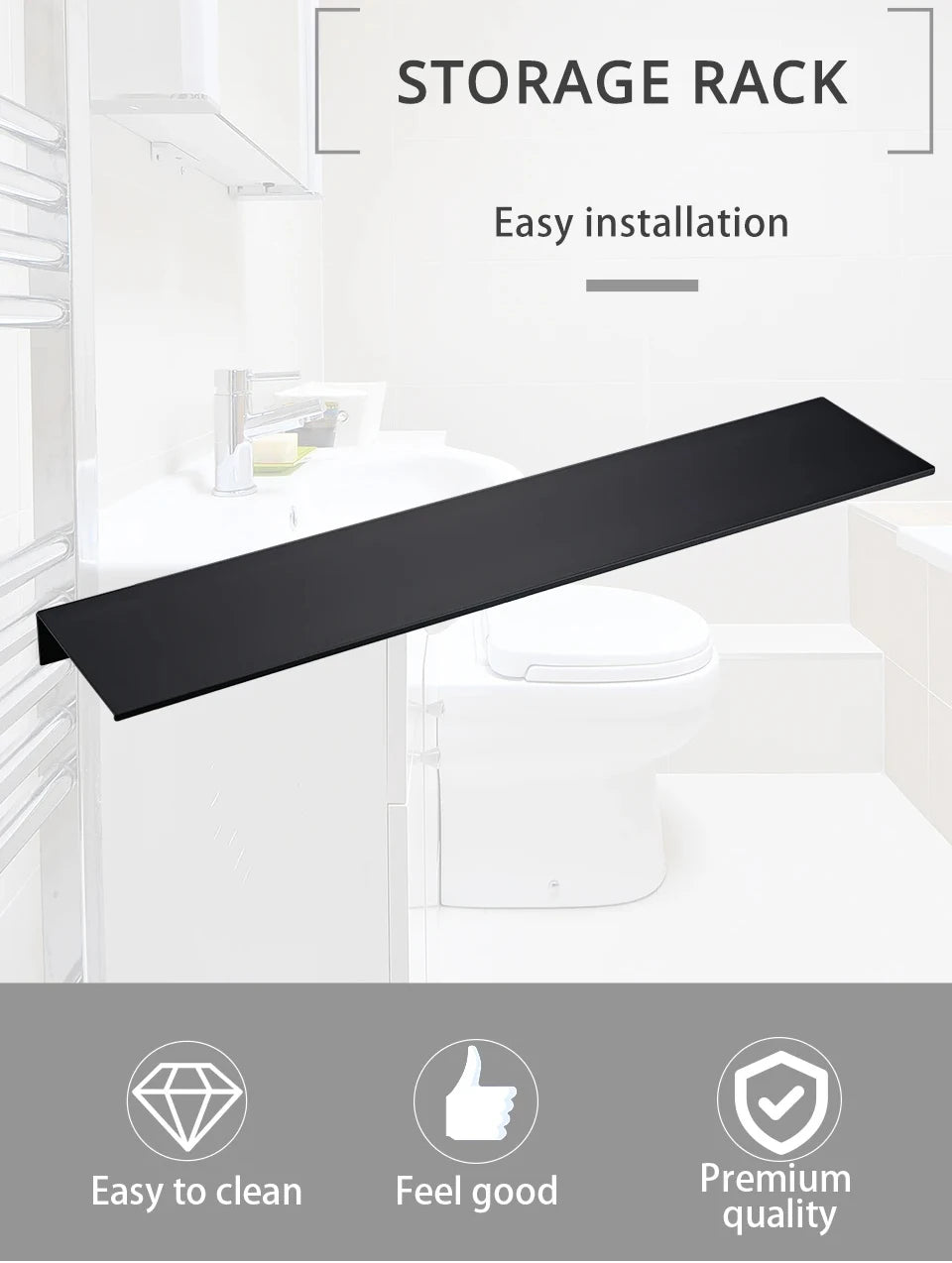 Aluminum Floating Wall Shelves – Modern Metal Storage for Home Decor