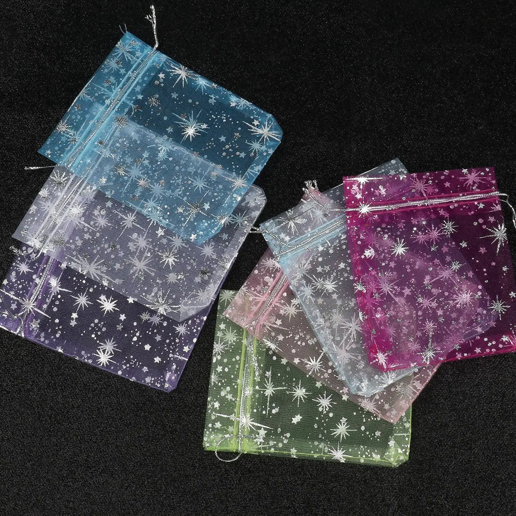 Organza Drawstring Gift Bags – 10x12cm Mesh Pouches for Wedding Party Favors
