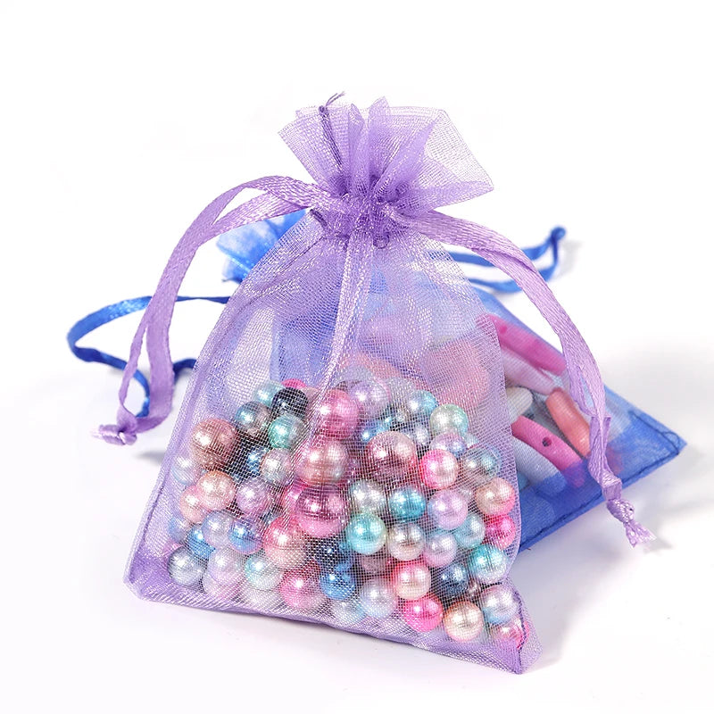 Organza Gauze Gift Bags – Drawstring Jewelry Pouches for Wedding Party Favors
