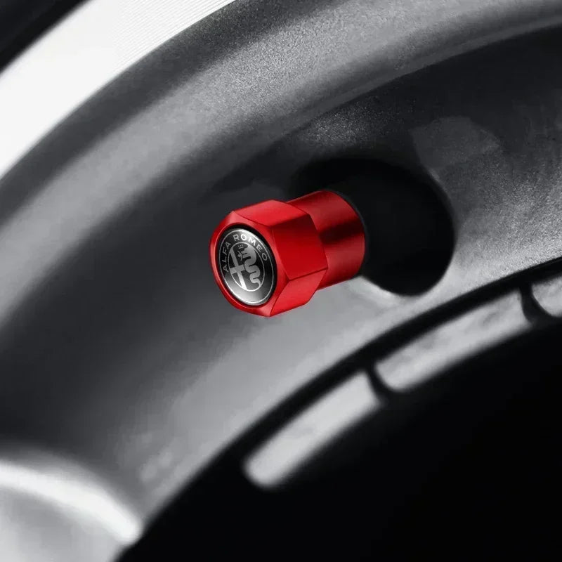 Metal Car Tire Valve Stem Caps – Automotive Accessory for Alfa Romeo Models