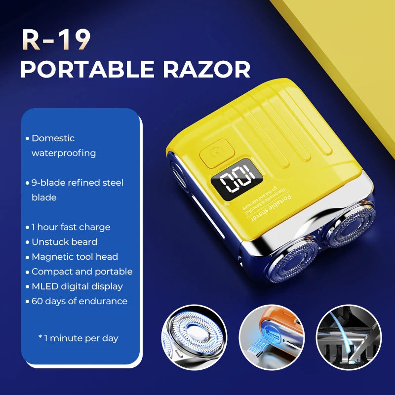 Electric Smart Shaver – Rechargeable Digital Travel Grooming for Men