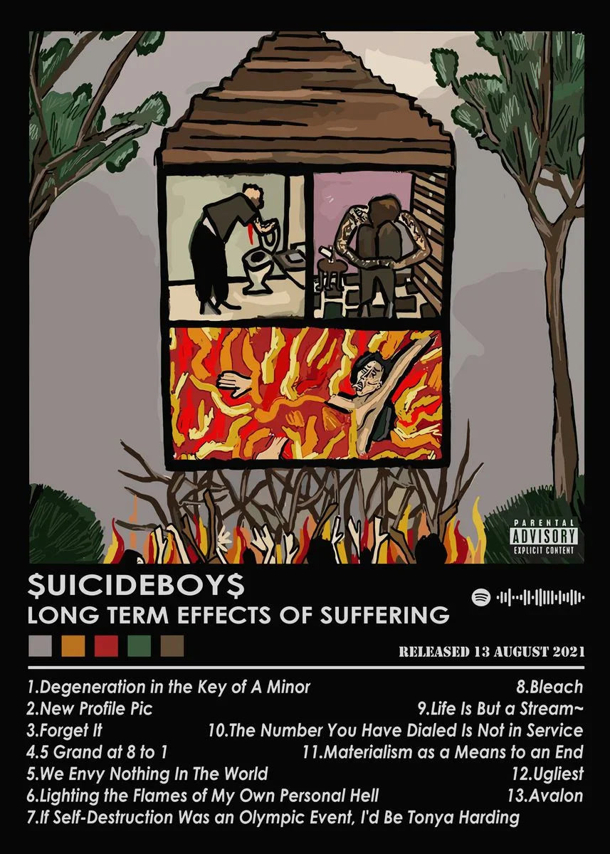 Suicideboys Band Canvas Poster – Vintage Hip Hop Music Wall Art for Home Decor