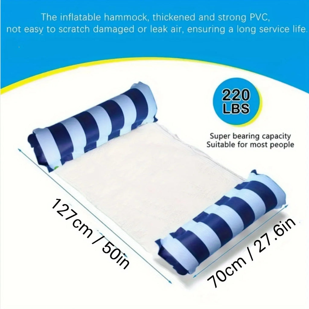Striped Swimming Pool Lounger – Durable Sunbathing Mattress for Beach Parties