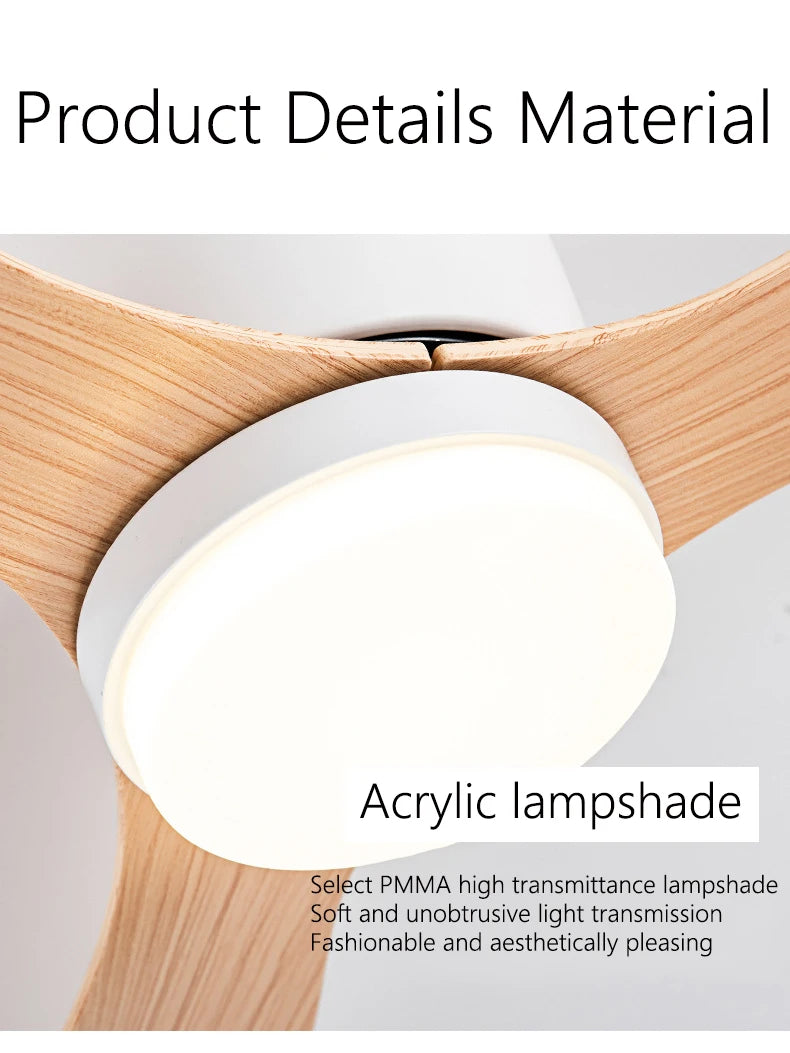 Modern LED Ceiling Fan – 42 52 Inch DC Motor for Nordic Home Lighting