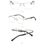 Metal Half-Frame Reading Glasses – Anti-Blue Light Eyewear for Business