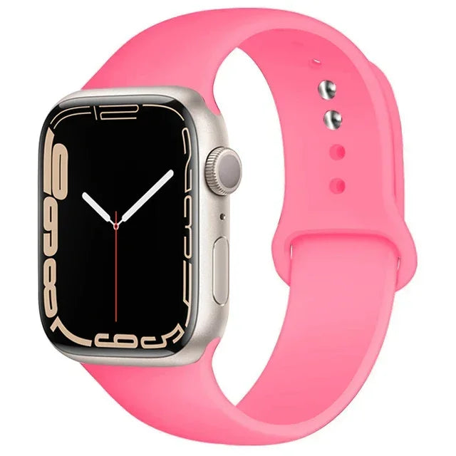 Silicone Apple Watch Sport Band – Adjustable Strap for Series 1-11 and Ultra