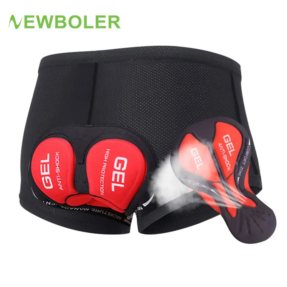 Padded Cycling Underwear – 5D Gel Shockproof Shorts for MTB Road Bike