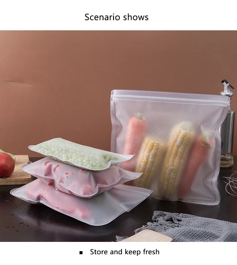 Silicone Food Storage Bags – Leakproof Reusable Containers for Freezer Kitchen