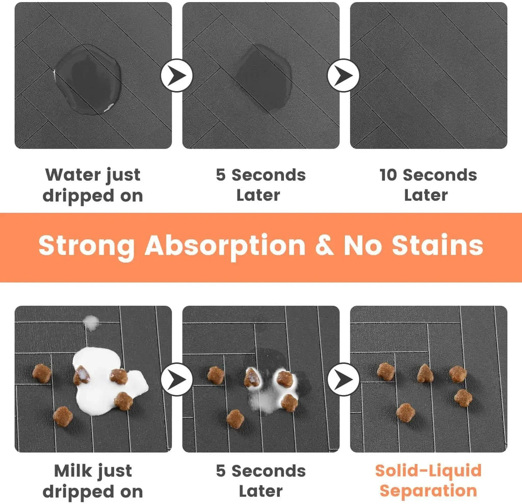 Absorbent Pet Feeding Mat – Waterproof Placemat for Dog and Cat Food Bowls