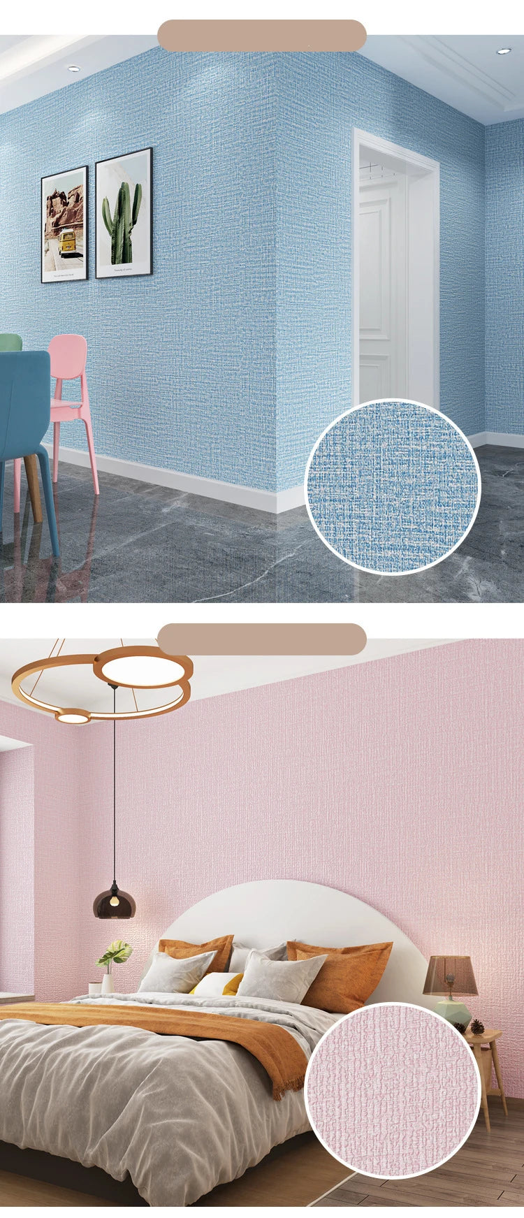 Self-Adhesive 3D Foam Wallpaper – Waterproof Linen Texture for Wall Renovation