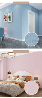 Self-Adhesive 3D Foam Wallpaper – Waterproof Linen Texture for Wall Renovation