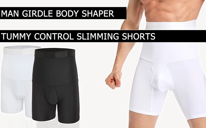 Compression Waist Trainer Shorts – Slimming Body Shaper for Men