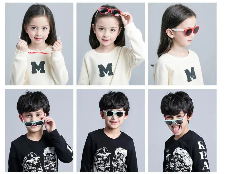 Silicone Kids Sunglasses – UV400 TR90 Goggles for Outdoor UV Protection