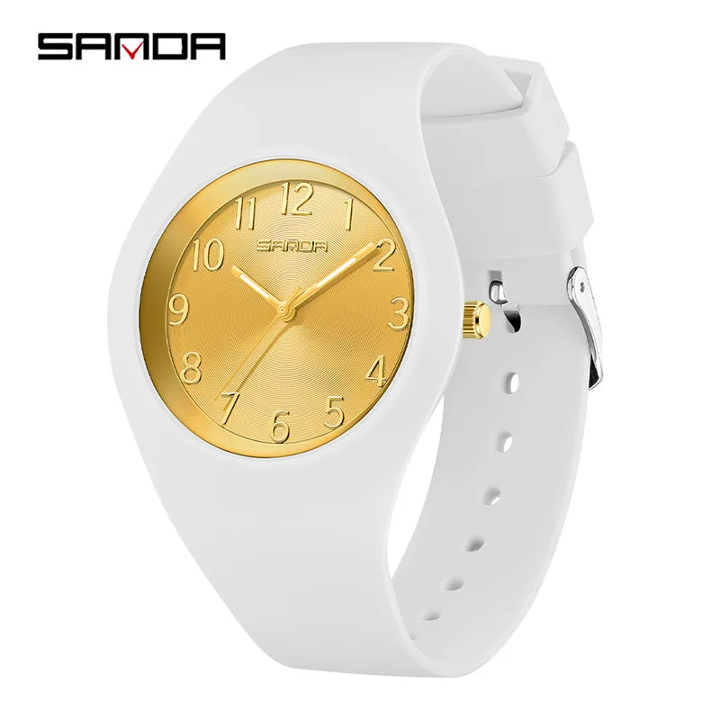 Silicone Quartz Wristwatch – Lightweight Sport Clock for Students
