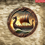 Viking Longship Wooden Wall Art – 8 Inch Nordic Decor for Home and Bar