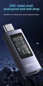 Digital USB-C Power Tester – Voltage and Current Monitor for Battery Testing