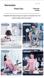 Folding Portable Desk Fan – 10800mAh Rechargeable Air Cooler for Camping